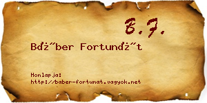 Báber Fortunát névjegykártya